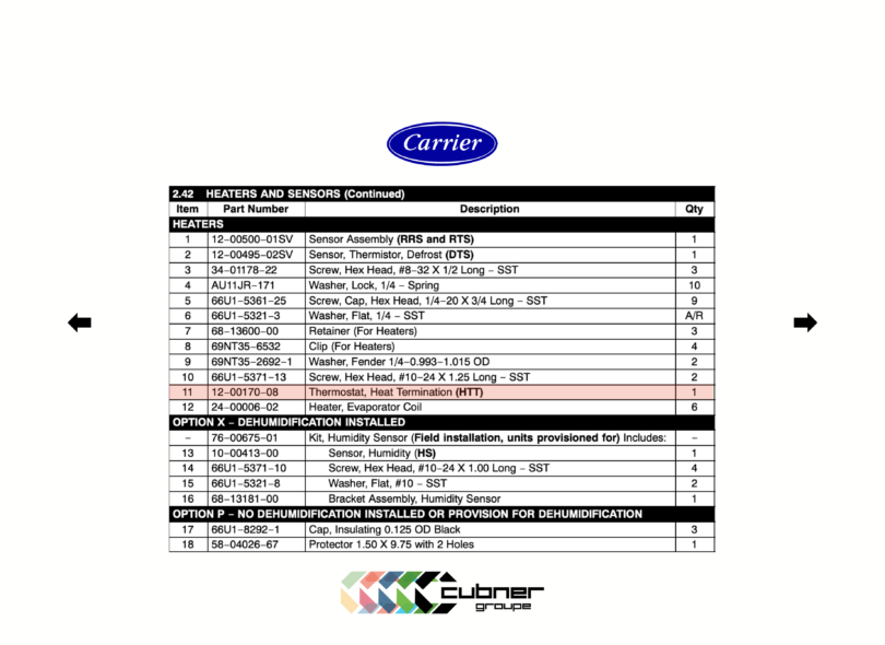Thermostat, Heat Termination (HTT) dégivrage conteneur Carrier 69NT40-541
