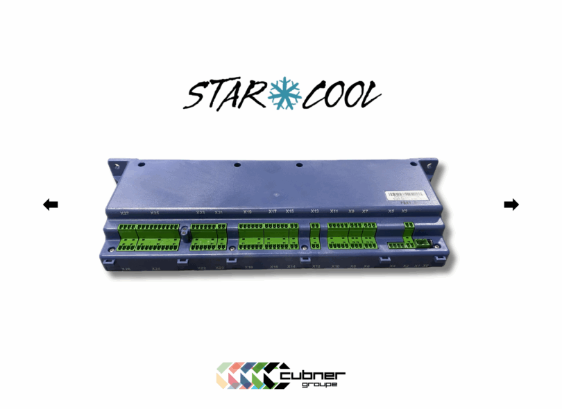 Contrôleur de régulation StarCool réf. 810518E pour groupe froid (reefer) de conteneur, module électronique d’origine starcool avec connecteurs visibles.
