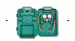 Kit Manomètres de réfrigération pour conteneur - Manifold by-pass REFCO 2 voies R134 R404 R507