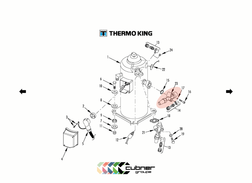 Suction VALVE 61-2118 ThermoKing Vanne d'aspiration entrée compresseur conteneur maritime frigorifique CSR20 CSR 40 magnum plus