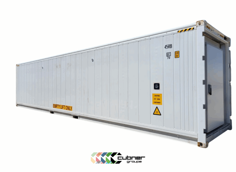 Container reefer 40 pieds premier voyage congélation chambre froide négative positive conteneur frigorifique