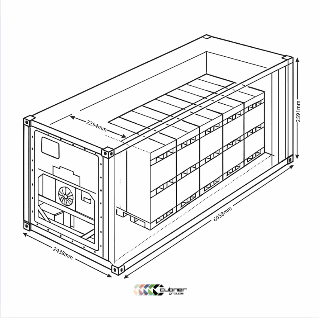 Container frigorifique optimisé pour palette aussi appellé reefer